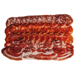 Iberische Produktauswahl: Schinken, Chorizo, Salchichón und Lende (200 g) | Versand in die EU