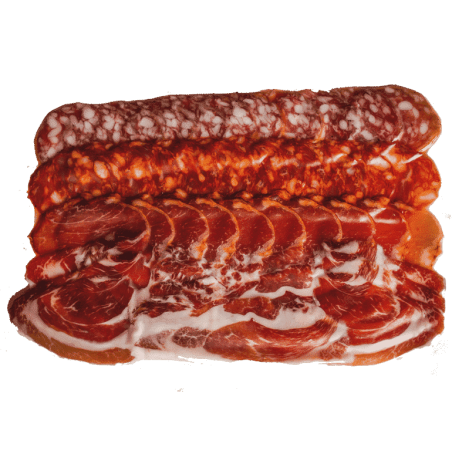 Assortment of Iberian Products: Iberian Ham, Chorizo, Salchichón, and Loin (200 g) | EU Shipping